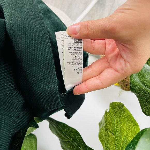 TOPSHOP WOMENS PINE DARK GREEN LACE UP SHORT SLEEVE MINI POCKET DRESS - Picture 6 of 6